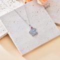 TOUPOP Sterling Silver Crystal Crown Necklace for Women-0-3