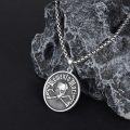 wholesale 925 Sterling Silver Mens Masonic Memento Mori Skull Crossbones Pendant Necklace-0-4