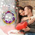 wholesale 925 Sterling Silver Rainbow Crystal Horse & Girl Pendant Necklace for Women-0-2