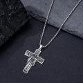 wholesale 925 Sterling Silver Crucifix Pendant Cross Jesus Christ Religious Protection Mens Necklaces-0-3
