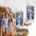 wholesale 925 Sterling Silver Tree of Life Inlay Shell Rectangular Stud Earrings-0-4
