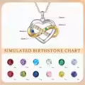 TOUPOP Sterling Silver Birthstones Personalized Love Infinity Necklace-0-2