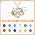 TOUPOP Sterling Silver Birthstones Personalized Love Infinity Necklace-0-2