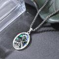 wholesale 925 Sterling Silver Abalone Shell Saint Gerard Protect Us Pendant Necklace -0-2
