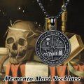 wholesale Sterling Silver Stone Memento Mori Necklace Stoic Virtues Amor Fati Unisex Gift-0-7