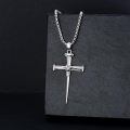 wholesale 925 Sterling Silver Cross Pendant With Nail Detail-0-4
