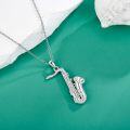 wholesale 925 Sterling Silver Multi-Colored Crystal Musical Instrument Pendant Necklace for Women Girls-0-4