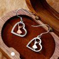 wholesale 925 Sterling Silver Heart-Shaped Ballet Dancer Drop Earrings-0-3