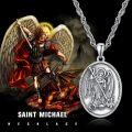 wholesale 925 Sterling Silver Saint Michael Angel Pendant for Men's Religious s-0-5