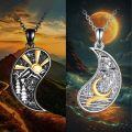 wholesale 925 Sterling Silver Yin Yang Sun & Moon Pendant Necklaces Couples Matching Set for Lovers Gift Idea-0-4