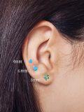 wholesale 925 Sterling Silver 4mm Round Simulated Opal Screw-Back Stud Earrings for Women-0-5