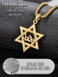 wholesale Gold 925 Sterling Silver Star of David Necklace with Jude Pendant - Jewish  for Men-0-3