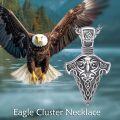 wholesale 925 Sterling Silver Valknut Odin's Raven Necklace Norse Jewelry for Men -0-2