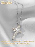 wholesale Sterling Silver Rose Cross Pendant Necklace for Women-0-88