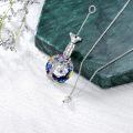 wholesale 925 Sterling Silver Tree Of Life Evil Eye Rainbow Crystal Oil Diffuser Pendant Necklace-0-2