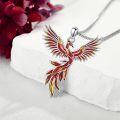 wholesale 925 Sterling Silver Phoenix Bird Pendant Necklace Red Gold Tone Charm s for Her-0-2