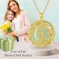 wholesale 14K Gold Sterling Silver Jade Tree of Life Necklace for Women-0-13