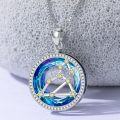 wholesale 925 Sterling Silver Blue Crystal Star Constellation Pendant Necklaces for Women Astrology Gifts-0-1