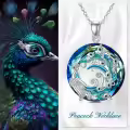 TOUPOP 925 Sterling Silver Crystal Peacock Pendant Necklace For Women-0-4