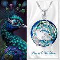 TOUPOP 925 Sterling Silver Crystal Peacock Pendant Necklace For Women-0-4