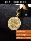 wholesale 925 Sterling Silver S925 Virgo Zodiac Necklace for Men - 3D Engraved Pendant with Box Chain (Silver)-0-8