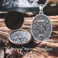 wholesale 925 Sterling Silver Compass Necklace with Arrow Pendant - Graduation Gift for Him & Her -0-3