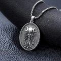 wholesale 925 Sterling Silver Saint Christopher Medal with Serpent and Medusa Head Necklace for Men Women Catholic Protection s 36 Chain Length-0-1
