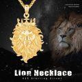 wholesale 925 Sterling Silver King Lion Head Pendant Necklaces for Men & Women - Vintage Style Chain and Crown Design Jewellery Gifts-0-1