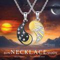 wholesale 925 Sterling Silver Sun & Moon Ying Yang Pendant Necklaces for Couples-0-4