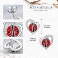 wholesale 925 Sterling Silver Ladybug Heart Stud Earrings for Girls and Women Gift Ideas-0-5