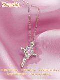 wholesale Sterling Silver Rose Cross Pendant Necklace for Women-0-130