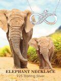 wholesale 925 Sterling Silver Infinity Love Elephants Heart Pendant Necklace Gift for Women-0-2