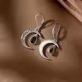 TOUPOP Sterling Silver Celtic Moon Earrings Vintage Crescent Witch Jewelry Gifts For Women-0-4