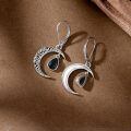 TOUPOP Sterling Silver Celtic Moon Earrings Vintage Crescent Witch Jewelry Gifts For Women-0-4