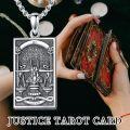 wholesale 925 Sterling Silver Justice Tarot Pendant Necklace s for Men Women Gifts Jewelry-0-1