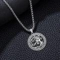 wholesale 925 Sterling Silver Tree of Life Pendant Necklace  Norse Viking Jewelry for Men & Women-0-3
