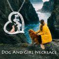 wholesale 925 Sterling Silver Heart-Shaped Girl and Puppy Love Forever Pendant Necklace-0-4