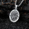 wholesale 925 Sterling Silver Saint Christopher Protect Us Medal Necklace for Men & Women-0-3