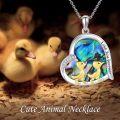 wholesale 925 Sterling Silver Abalone Shell Duck Pendant Necklace for Women Girls-0-5