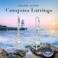 wholesale 925 Sterling Silver Moonstone Compass Earrings-0-4