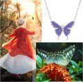 wholesale 925 Sterling Silver Purple Fire Opal Butterfly Pendant Necklace Minimalist Charm s for Her-0-5