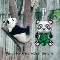 wholesale Metal Stone Panda Heart Pendant Necklace Women s Gift-0-5