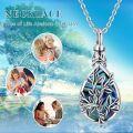 wholesale 925 Sterling Silver Abalone Shell Tree of Life Tear Drop Keepsake Urn Necklace for Ashes Memory Jewelry-0-5