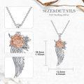 wholesale 925 Sterling Silver Rose Angel Wing Pendant Necklace for Women Mothers Day Gift-0-3