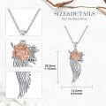 wholesale 925 Sterling Silver Angel Wings Rose Pendant Necklace With Delicate Chain Design-0-3