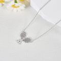 wholesale 925 Sterling Silver Tennis Racket & Ball Sporty Charm Necklace for Women-0-2