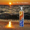 wholesale 925 Sterling Silver Sun Ocean Wave Enamel Bar Pendant Necklace Platinum Plated-0-2