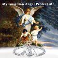 wholesale 925 Sterling Silver My Guardian Angel Protect Me Charm Bracelet for Men Women-0-1