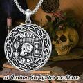 wholesale 925 Sterling Silver Skull Pendant with Hourglass and Candle Charm on Beaded Chain - Memento Mori Design-0-4