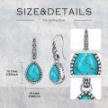 wholesale Sterling Silver Turquoise Retro Green Dangle Hook Earrings Vintage Filigree Western Jewelry Women Gifts-0-1